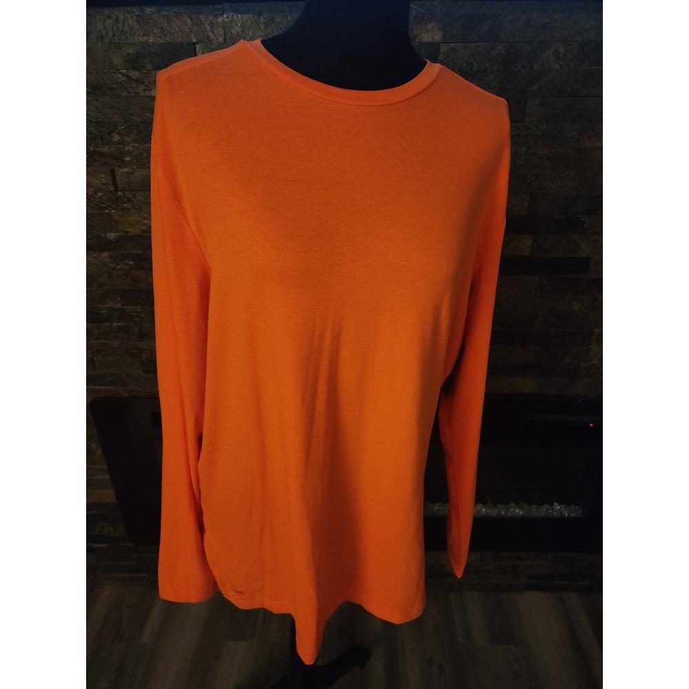 Athletic Works Moisture Wicking Tri Blend Tee L (42-44) Orange New With Tags
